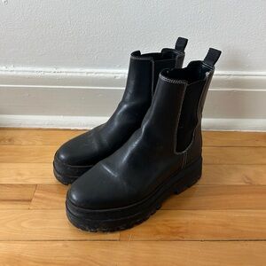 Marc Fisher Black Chunky Chelsea Boots